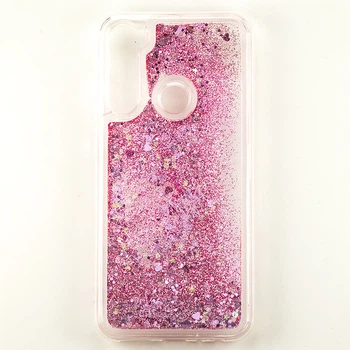 Чохол Glitter для Xiaomi Redmi Note 8 Бампер Рідкий блиск серце рожевий Без бренду