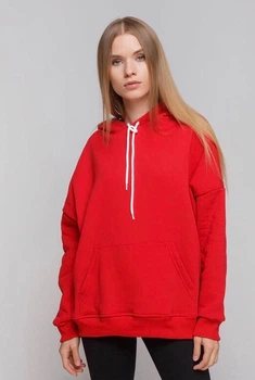 Худи Solo спортивное на флисе One Size Красное Wm913