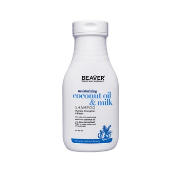 Увлажняющий и разглаживающий шампунь с маслом и молоком кокоса Beaver Professional Moisturizing Coconut Oil and Milk Shampoo 350ml