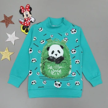 Утепленный свитшот "Панда" Lily kids для девочки 110 см Бирюзовый 15717