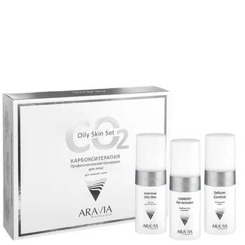 Набор карбокситерапии Aravia CO2 Oily Skin Set для жирной кожи лица 3 шт х 150 мл (6300)