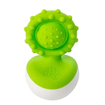 Прорезыватель-неваляшка Fat Brain Toys пищевой силикон 6х6х12 см зеленый (701167)