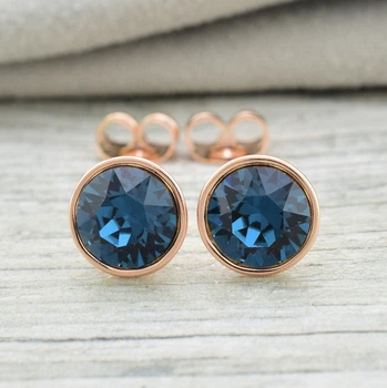 Серьги Xuping с кристаллами Swarovski 21400РО размер 10х10 мм цвет монтана позолота РО