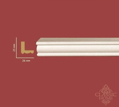 Кутовий плінтус гнучкий Classic Home HM-43026-Q (25х26)мм