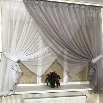 Кухонні фіранки TG Home №405 сіра 300*180