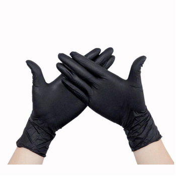 Черные нитриловые перчатки нестерильные неопудренные для мастеров 100 шт/уп. размер L