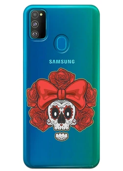 Силиконовый чехол iSwag для Samsung Galaxy M30s Готический череп (M5221)