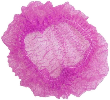 Шапочка одноразовая на двойной резинке Polix PROMED (100шт в упаковке) Спанбонд Розовая