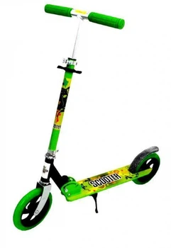 Двоколісний складаний на великих колесах самокат Scooter 460 зелений