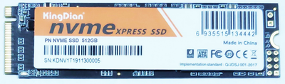 SSD DISK 512Gb NVME(M. 2) PCIe 3.0 NVME 1.3 22*80mm KingDian NVME-512GB твердотільний накопичувач