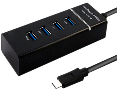 USB-хаб Maiwo USB 3.1 Type-C - 4 порти USB 3.0 Type-А, кабель 17 см (KH303)
