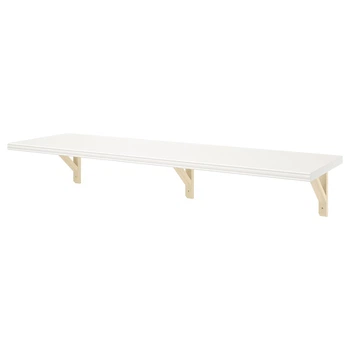 Полиця навісна IKEA BERGSHULT / SANDSHULT, білий, осика, 120х30 см, 593.260.25