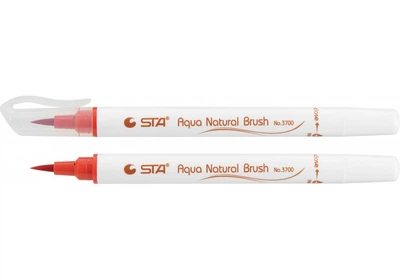 Маркер-кисть Sta Aqua Natural Brush глубокая красная (STA3700-14)