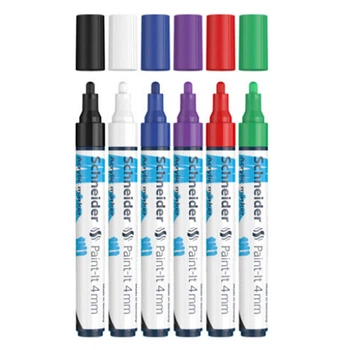 Маркер акриловый Schneider Paint-it 320 4 мм Wallet Set1 6 штук ассорти (S120295)