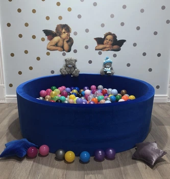 Сухий басейн з кульками Maikinbaby 130 см і 350 шт кульок Бархат Синій єлектрик(арт.М130-139)