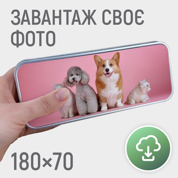 Пенал з принтом, 7x18 см, металевий, TM4-271546