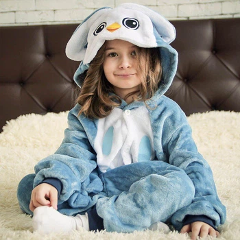 Дитяча піжама кігурумі Сова Синій Kigurumi kcr0034 140 см