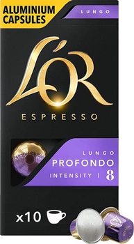 Кава мелена в алюмінієвих капсулах L'OR Lungo Profondo 10 шт сумісні з Nespresso 100% Арабіка (8711000360569)