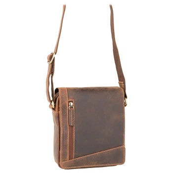 Коричневая кожаная сумка через плечо Visconti S7 OIL TAN Bag A5