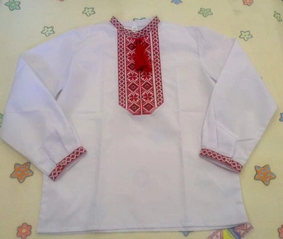 Рубашка вышиванка для мальчика "Козачок" 23386 белый 146