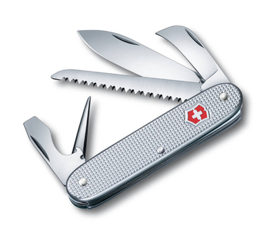 Складной нож Victorinox SWISS ARMY 7 93мм/3сл/7функ/рифл.сереб /кернер/пила Vx08150.26