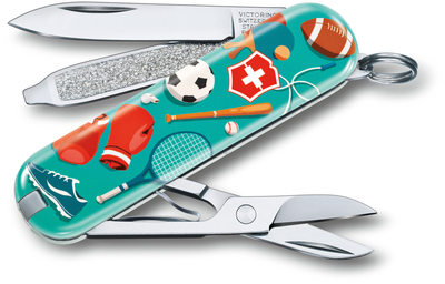 Складной нож Victorinox CLASSIC LE "Sports World" 58мм/1сл/7функ/цветн/чехол /ножн Vx06223.L2010