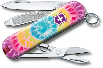 Складной нож Victorinox CLASSIC LE "Tie Dye" 58мм/1сл/7функ/цветн/чехол /ножн Vx06223.L2103