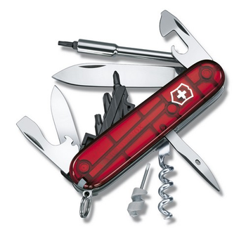 Складной нож Victorinox CYBERTOOL S 91мм/29функ/крас.прозр /штоп/отверт2/биты/ручка Vx17605.T