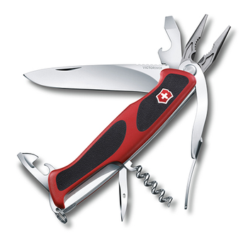 Складной нож Victorinox RANGERGRIP 74 130мм/4сл/14функ/крас-черн /lock/штоп/плоск Vx09723.C