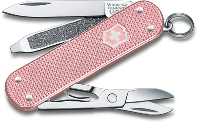 Складной нож Victorinox CLASSIC SD Alox Colors Cotton Candy 58мм/1сл/5функ/рифл.роз /ножн Vx06221.252G