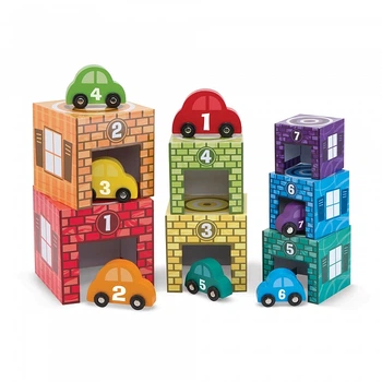 Набор блоков-кубов "Автомобили и гаражи" Melissa & Doug (MD12435)