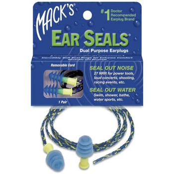 Силіконові беруші Mack's Ear Seals (захист від води і шуму до 27дБ), з шнуром