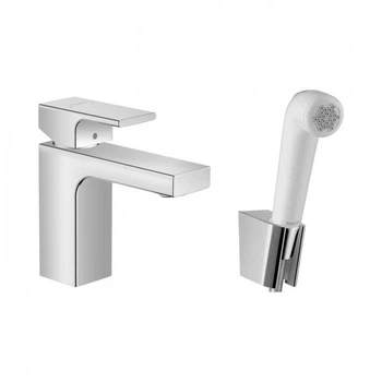Смеситель для раковины 100 Hansgrohe Vernis Shape с гигиеническим душем (71216000)