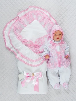 Набор на выписку из роддома весенний Lari Beautiful Мари 56 розовый