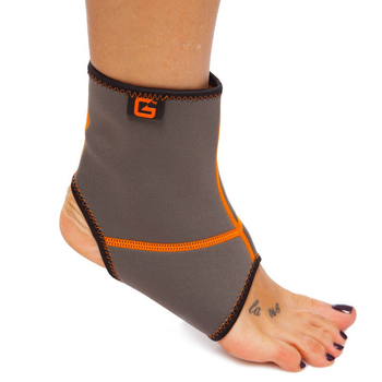 Эластичный голеностоп бандаж голеностопного сустава Grande Fit GS-670 L-XL Grey-Orange
