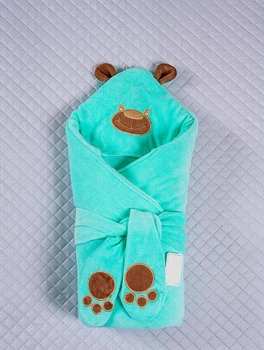 Зимний конверт-одеяло Lari Little Bear 85х85 см бирюза