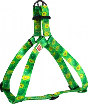 Шлея для собак анатомічна Collar WAUDOG Nylon з QR паспортом, малюнок "Авокадо", пластиковий фастекс, S, Ш 15 мм, Дов 40-55 см (5030)