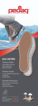 Стельки ортопедические зимние со слоем термофольги Pedag Alu Astro (арт. 117)