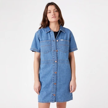Платье джинсовое Wrangler CHORE DRESS Regular Fit (W23FZB26L) Голубой S-00