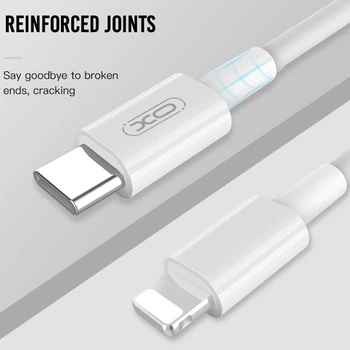 Кабель зарядки XO NB113 (2A-18W-1M) для пристроїв Apple Type-C (USB-C) to Lightning для iOS пристроїв iPhone Білий
