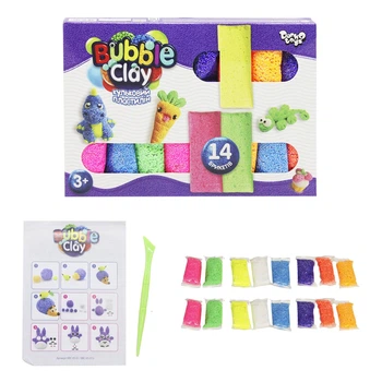 Шариковый пластилин Bubble Clay 14 цветов укр Dankotoys (BBC-05-01U) (168115)