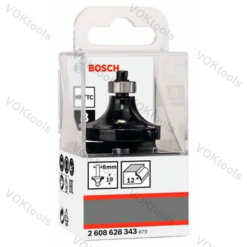 Кромочная радиусная фреза d8 D36.7 h19 L60 R12 Standard for Wood Bosch Professional (2608628343)