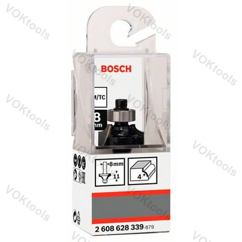 Кромочная радиусная фреза d8 D20.7 h12.7 L53 R4 Standard for Wood Bosch Professional (2608628339)