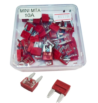 Комплект предохранителей автомобильных MTA mini 10A флажковые Avtoexpect 100 шт. (40110/1)