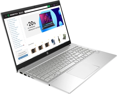 Ноутбук HP Pavilion 15-eh1106ua (4A7N2EA) Silver / AMD Ryzen 5 5500U / RAM 16 ГБ / SSD 512 ГБ / Подсветка клавиатуры