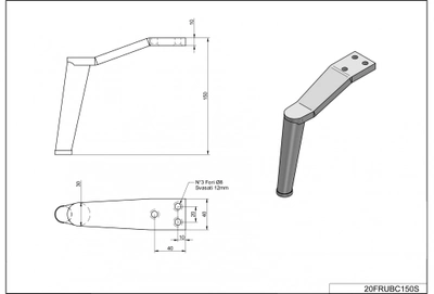 Ножка мебельная IPEA Rubino H 150 мм хром (20FRUBC150S)