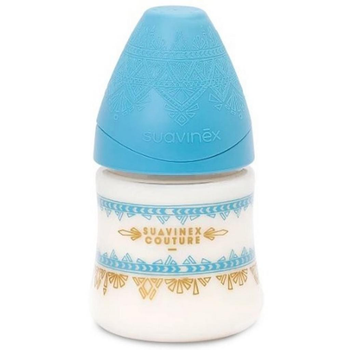 Пляшечка для годування Suavinex Couture, 150 мл, 0+ блакитна (304127)