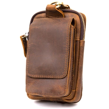 Вместительная сумка мужская поясная Vintage Bag 20419 Коричневая