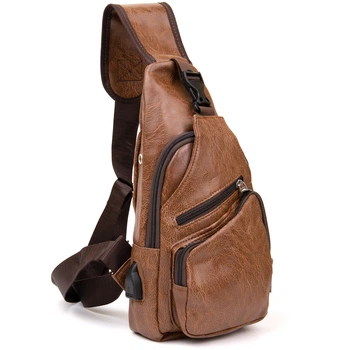 Містка сумка Cross Body смарт зі шкірозамінника Vintage Bag 20573 Руда