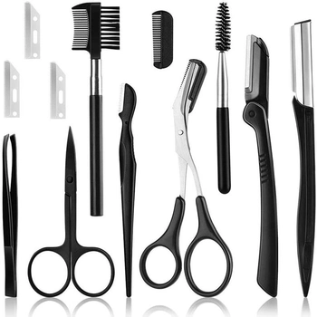 Набор для моделирования и коррекции формы бровей, 8 предметов: ножницы, пинцет, бритва для бровей